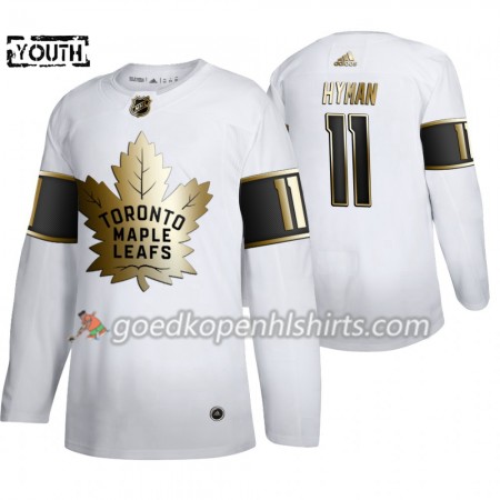 Toronto Maple Leafs Zach Hyman 11 Adidas 2019-2020 Golden Edition Wit Authentic Shirt - Kinderen